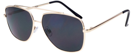 Polariss 817 CZ - Okulary przeciwsłoneczne unisex metalowe polaryzacyjne pilotki czarne