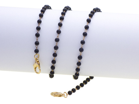 Łańcuszek do okularów czarne perełki LK 002