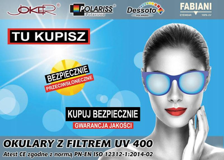 Damskie czarne okulary przeciwsłoneczne kocie oczy JOKER - JR 4412 CZ