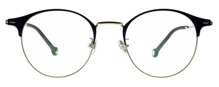Goya T 1013 C6 - Damskie okulary korekcyjne okrągłe metalowe granatowe