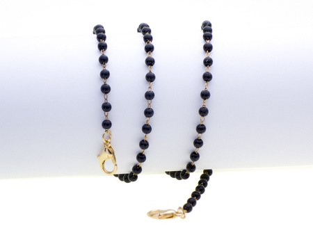Łańcuszek do okularów czarne perełki LK 002