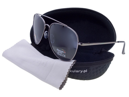 Okulary przeciwsłoneczne polaryzacyjne unisex dla kierowców czarne pilotki DESSOTO - DES 396 GR