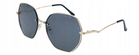 Duże czarne złote okulary przeciwsłoneczne muchy JOKER - JR 4380 CZ