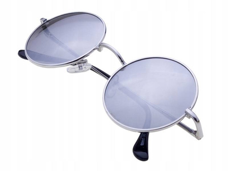 Srebrne okulary przeciwsłoneczne lenonki lustrzanka JOKER - JR 4431 SR