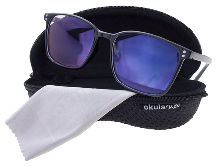 Okulary zerówki nerdy kujonki z filtrem blue light do komputera POLARISS 211 CZ TR90