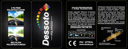 Żółte sportowe okulary przeciwsłoneczne polaryzacyjne DESSOTO - DES 324 ZOL