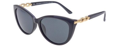 Polariss 860 CZ - Damskie okulary przeciwsłoneczne polaryzacyjne kocie czarne