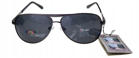 Polariss 813 GR - Okulary przeciwsłoneczne unisex metalowe polaryzacyjne pilotki grafitowe