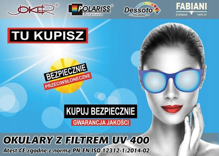 Damskie czarne okulary przeciwsłoneczne kocie oczy JOKER - JR 4409 CZ