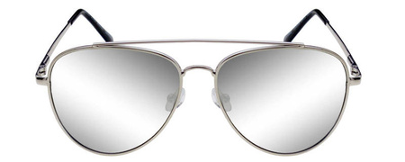 Okulary przeciwsłoneczne polaryzacyjne unisex dla kierowców srebrne lustrzanki pilotki DESSOTO - DES 396 S