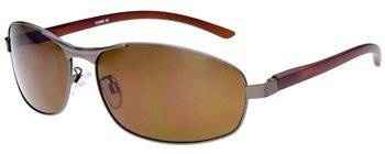 Polariss 814 BR - Męskie okulary przeciwsłoneczne metalowe polaryzacyjne pilotki brązowe