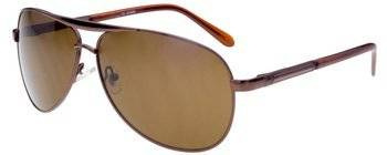 Polariss 813 BR - Okulary przeciwsłoneczne unisex metalowe polaryzacyjne pilotki brązowe
