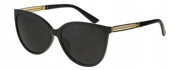 Polariss 858 CZ - Damskie okulary przeciwsłoneczne polaryzacyjne kocie oczy czarne