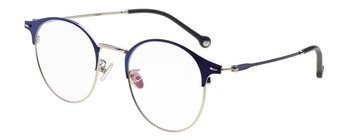 Goya T 1013 C6 - Damskie okulary korekcyjne okrągłe metalowe granatowe