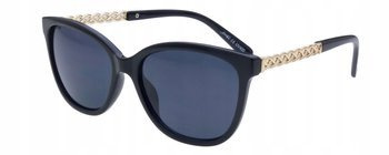 Damskie czarne okulary przeciwsłoneczne kocie oczy JOKER - JR 4410 CZ