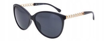 Damskie okulary przeciwsłoneczne kocie oczy czarne JOKER - JR 4413 CZ